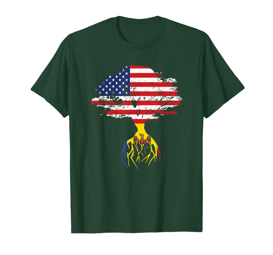 Moldovan Roots American Flag Moldova Gifts T-Shirt