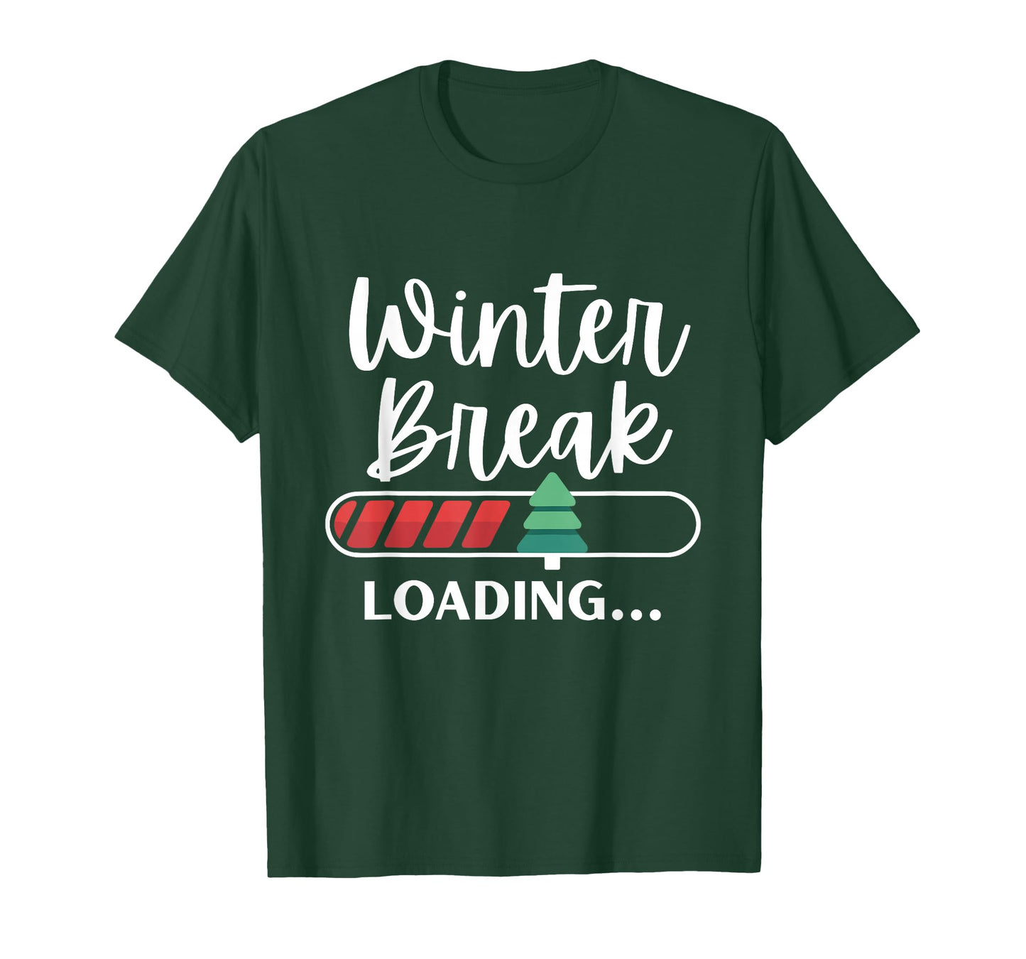 Winter Break Loading Christmas Tree Teacher Student Pajama T-Shirt