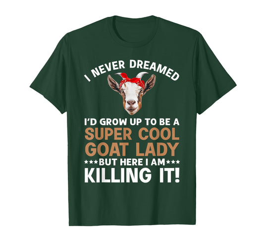 Cool Goat Lady Art For Women Girl Animal Farmer Goat Lover T-Shirt