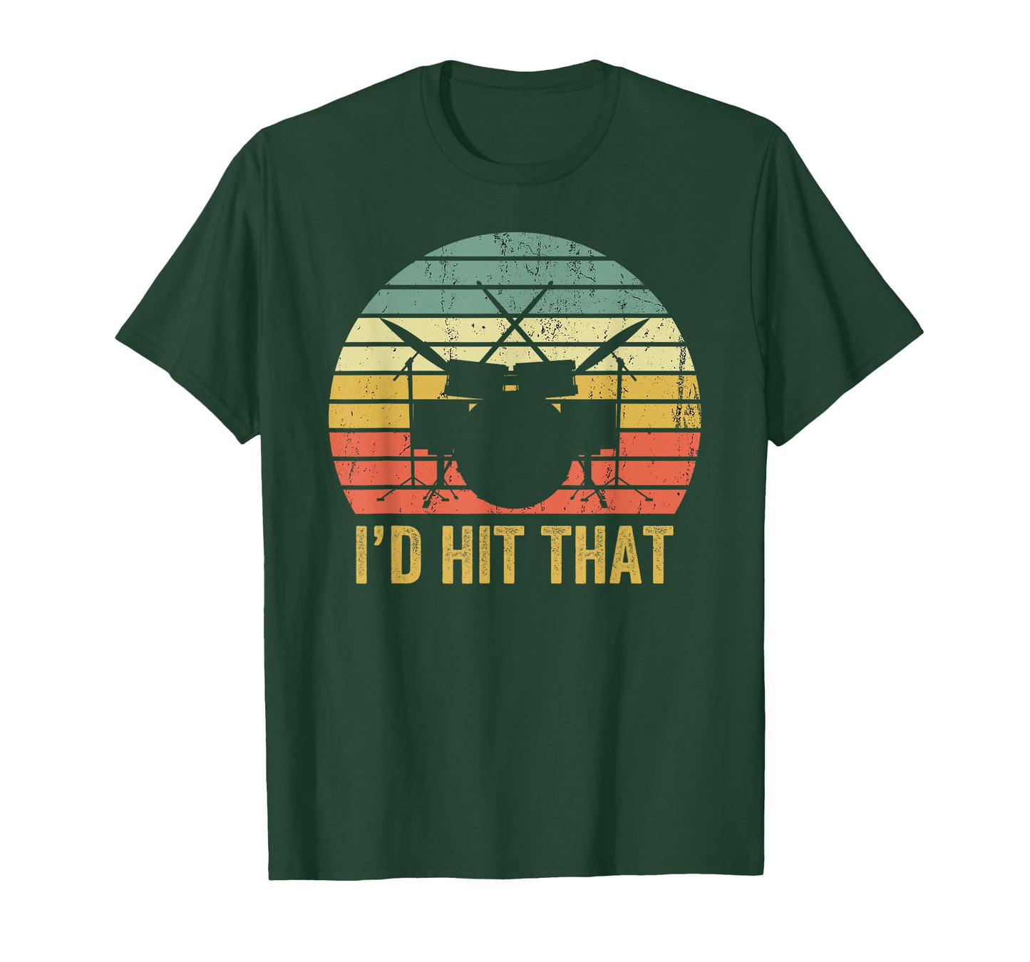 Drummer Musician Vintage Drumsticks Clothing Co Black Retro Drummer T-Shirt for Women, Small, Short Sleeve