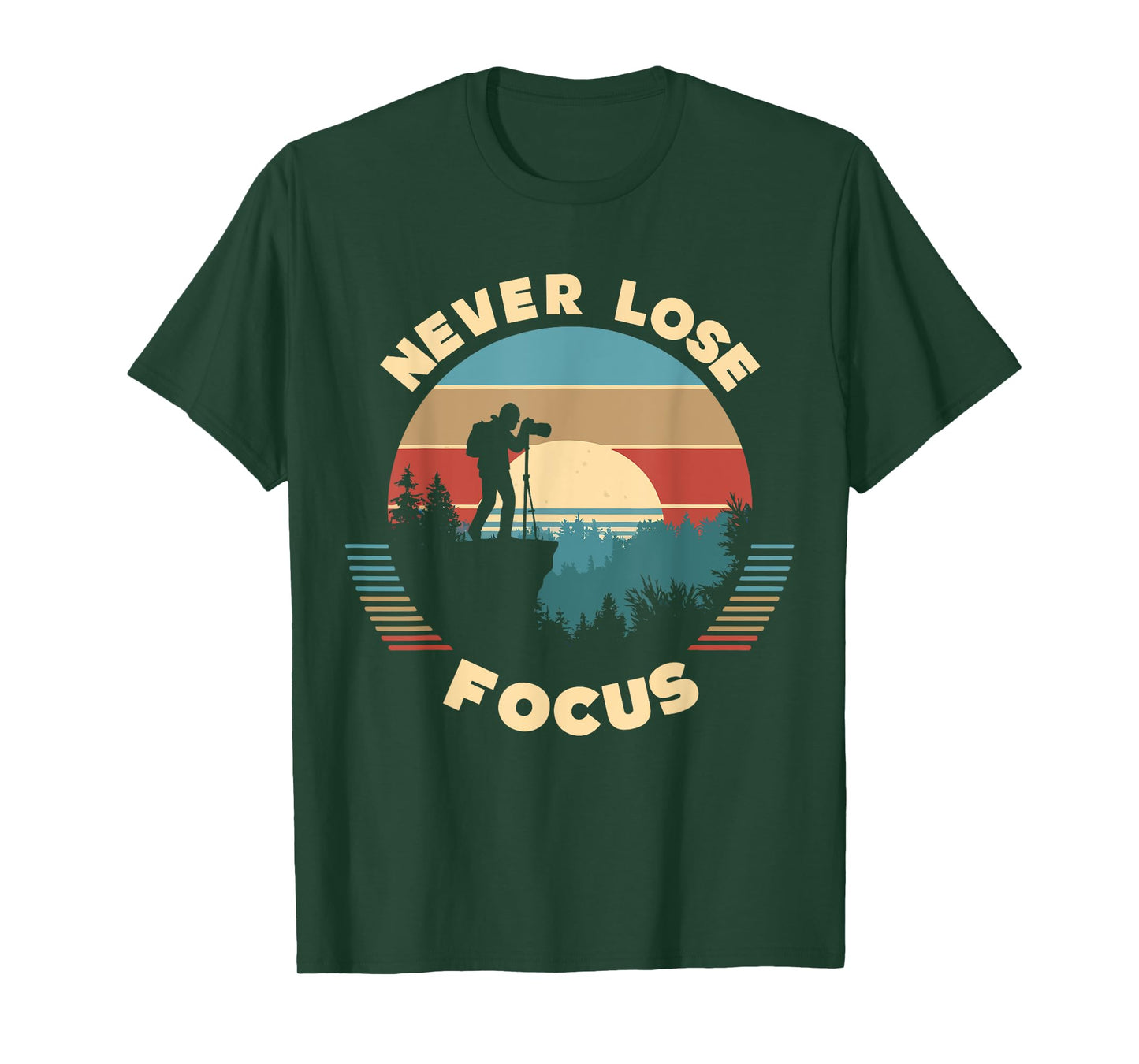 Never Lose Focus Photographer Camera Vintage Sunset T-Shirt