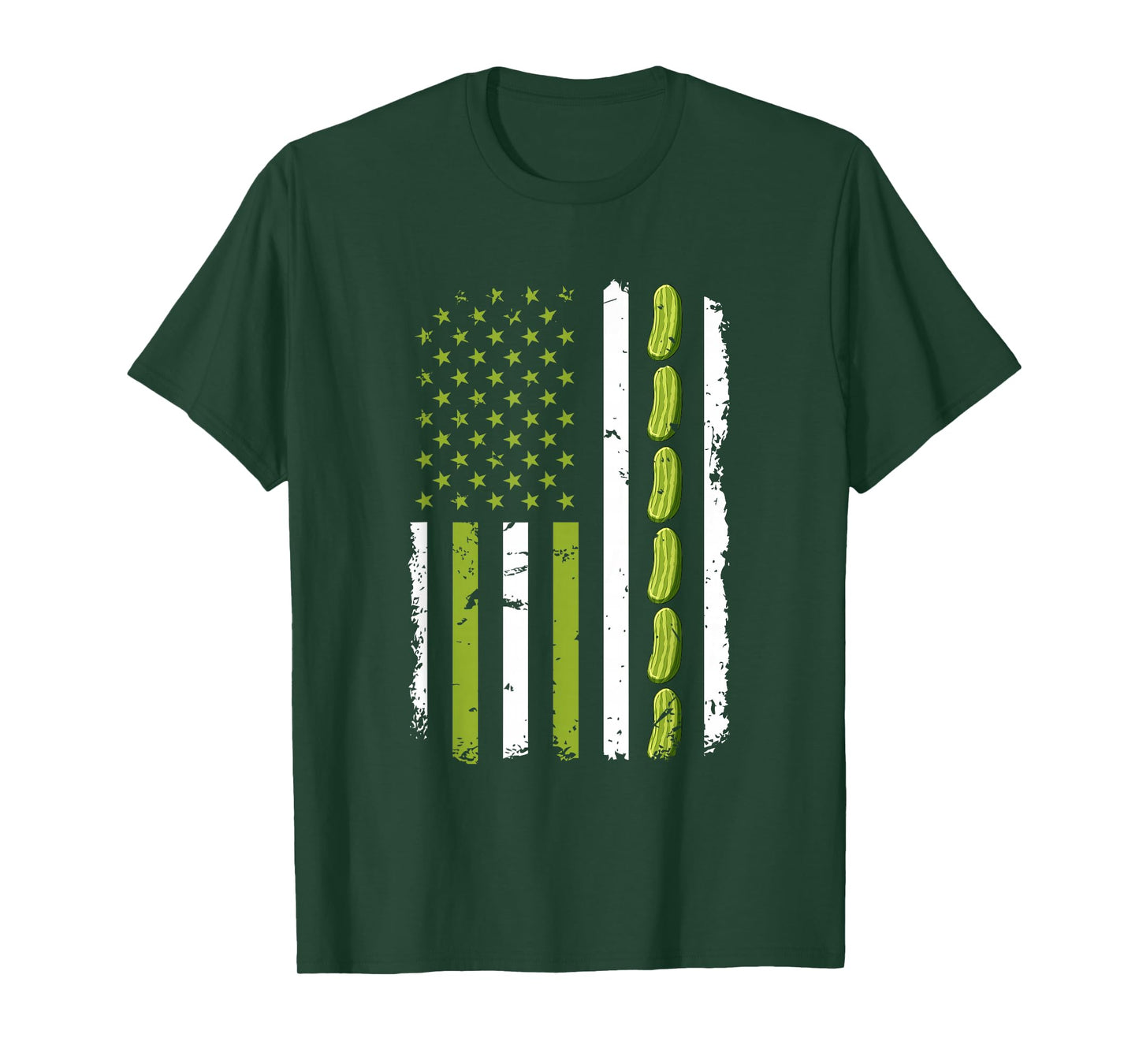 Pickle Cucumber USA American Flag Pickle Lovers 4th of July T-Shirt