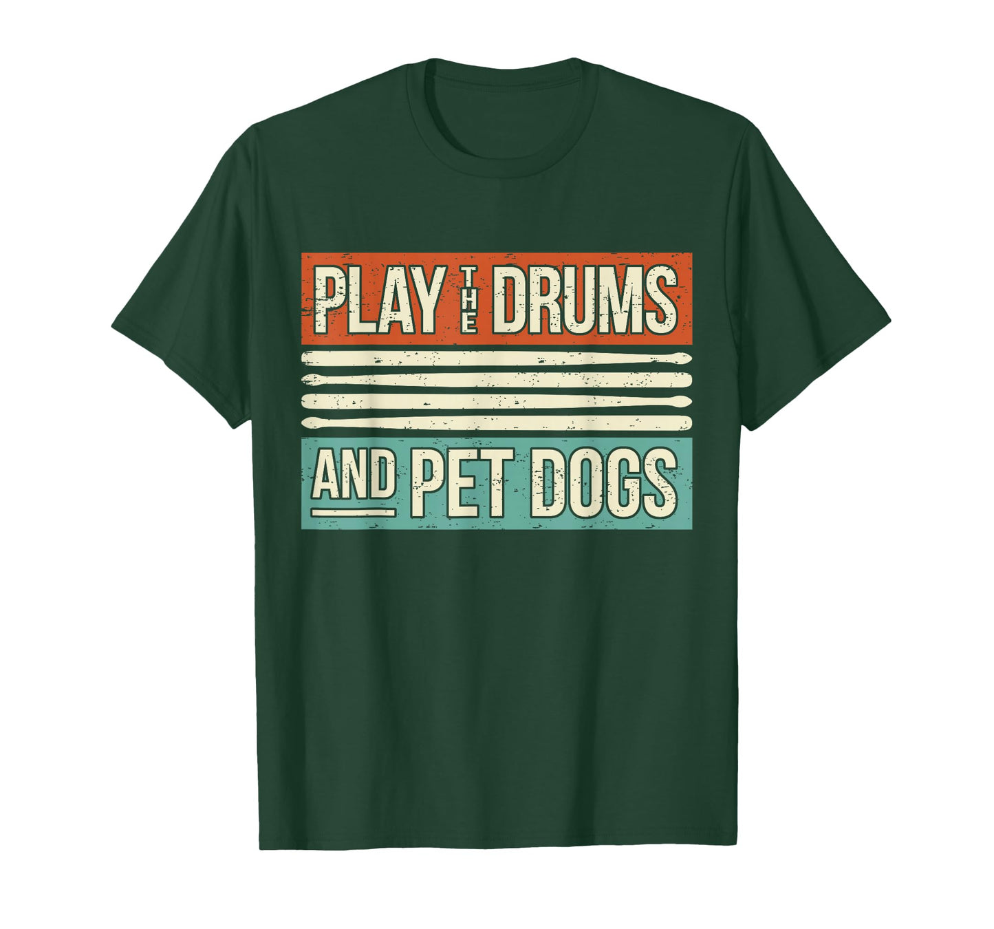 Retro Drummer Dog Owner Drumming Drums Percussion I Pet Dogs T-Shirt