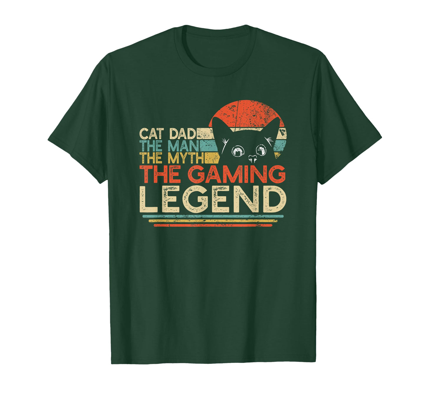 Video Game Player Cat Dad Man Myth Gaming Legend Gamer T-Shirt