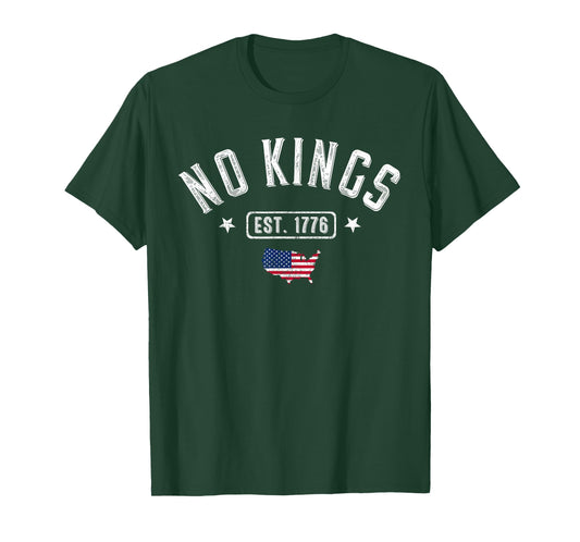 No Kings in America Since 1776 Resist 8647 US Flag Men Women T-Shirt