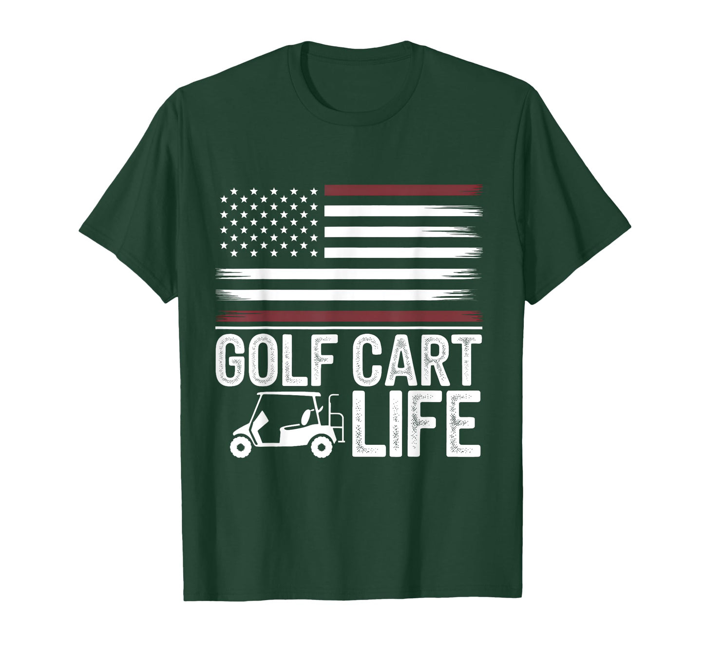 Golf Cart Life American Flag Golfing Patriotic Dad Golfer T-Shirt