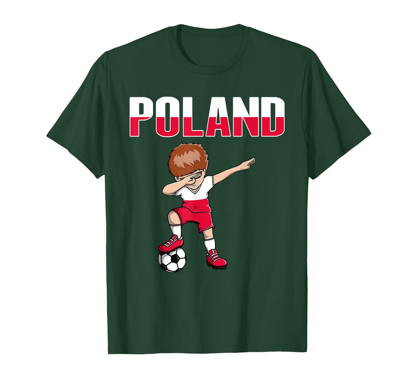 Dabbing Soccer Boy Poland Soccer Fans Jersey Polish Football T-Shirt
