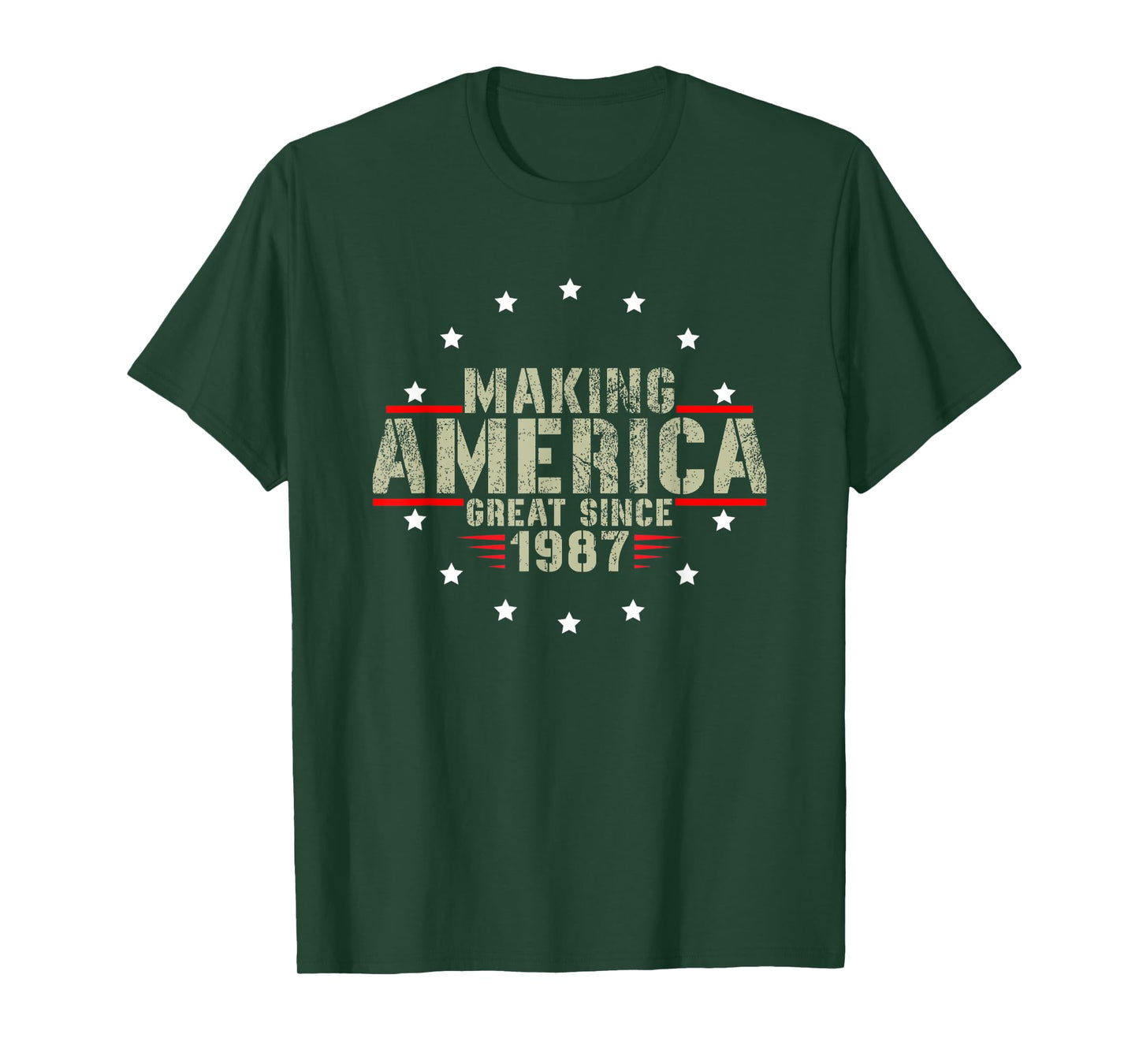 Funny Making America Great Since 1987 Design, 35th Birthday T-Shirt