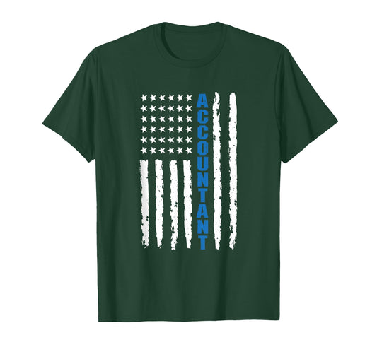 Accounting American Flag Vintage Accountant T-Shirt