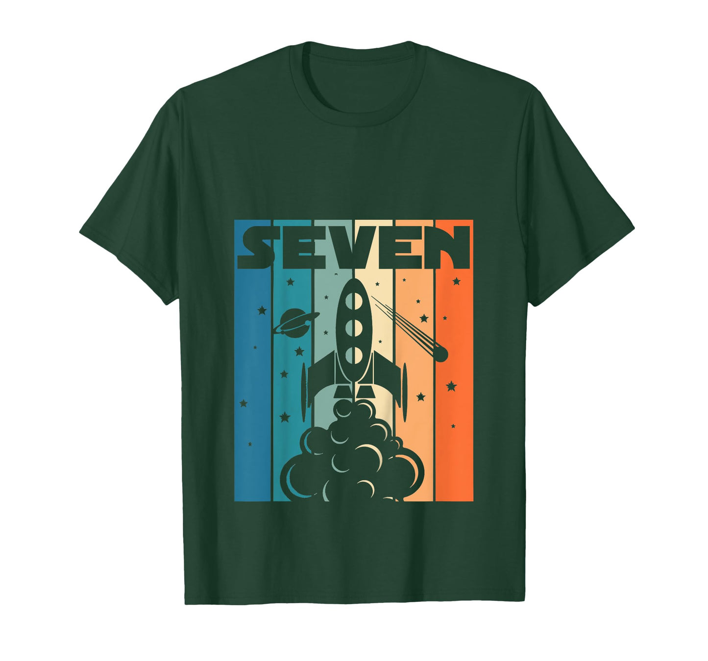 7 Year Old 7th Space Rocket Astronaut Birthday Boys Girls T-Shirt