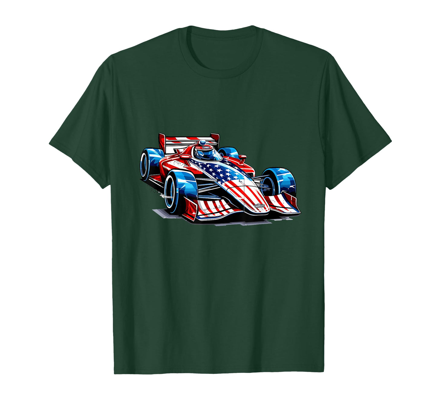 Vintage Auto Racing Car American Flag 4th of July, Auto Race T-Shirt for Women Kids Men