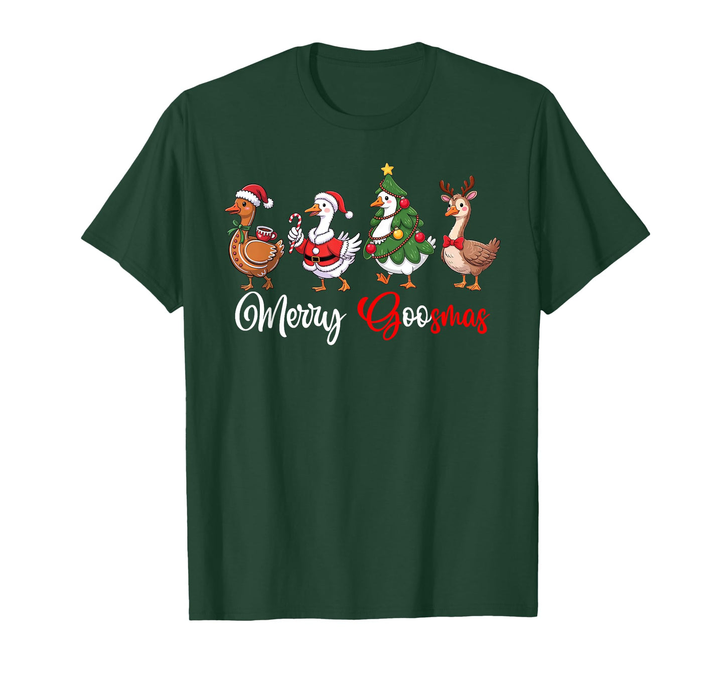 Funny Retro Merry Goosemas Christmas Silly Goose Xmas Lights T-Shirt