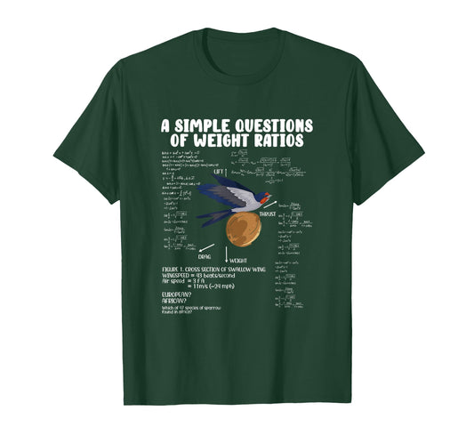 A Simple Question of Weight Ratios Math Teacher Men Women T-Shirt