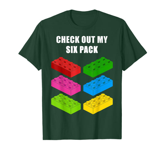 Check Out My Six Pack Funny idea for Building Blocks Lovers T-Shirt