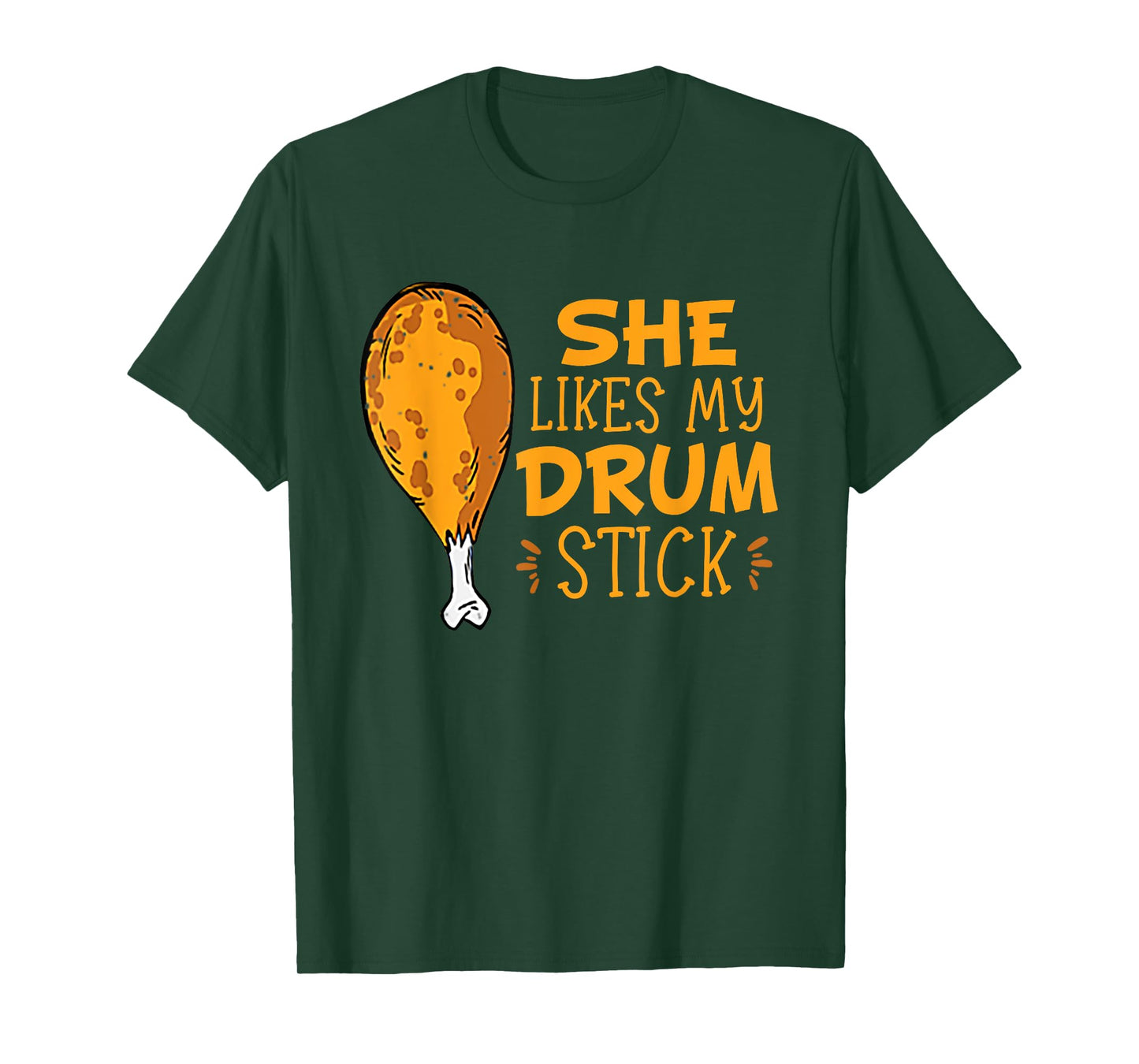 She Likes My Drum Stick Funny Couple Matching Thanksgiving T-Shirt