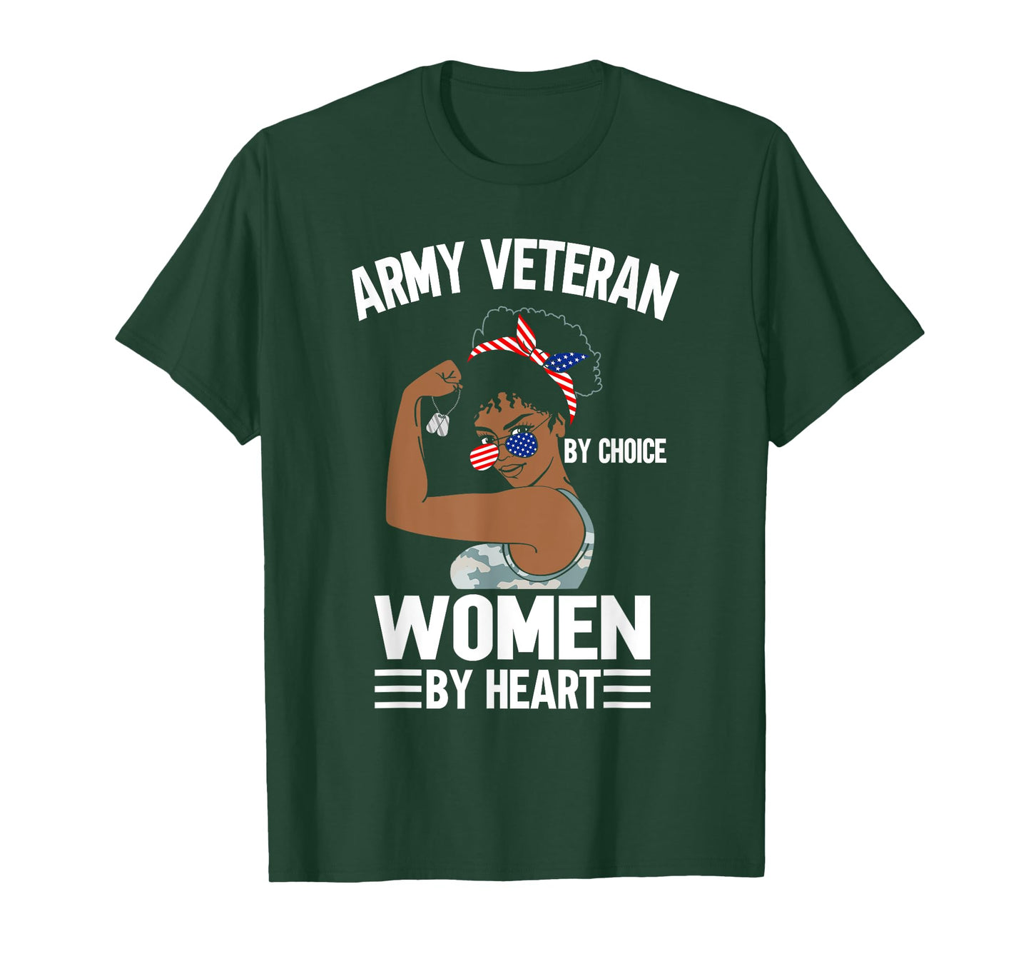 African American Army Veteran Female Afro Melanin Girl T-Shirt