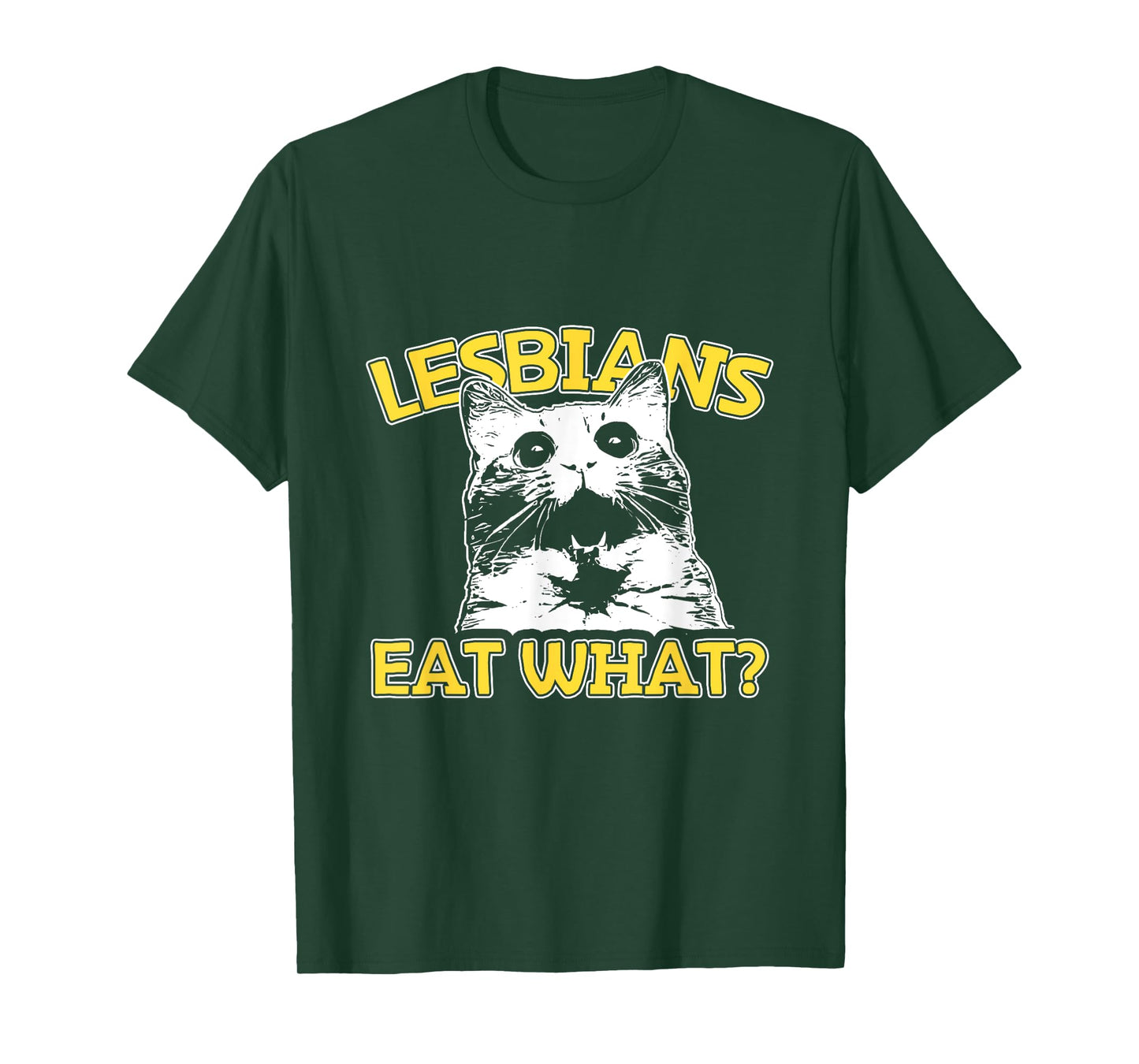Funny Cat Lovers Lesbians Eat What? Gay Women's T-Shirt