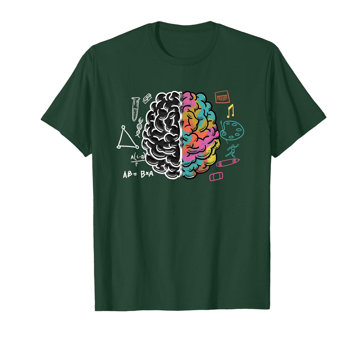 Color Splitted Brain Science Art Physician Neurologist Gift T-Shirt