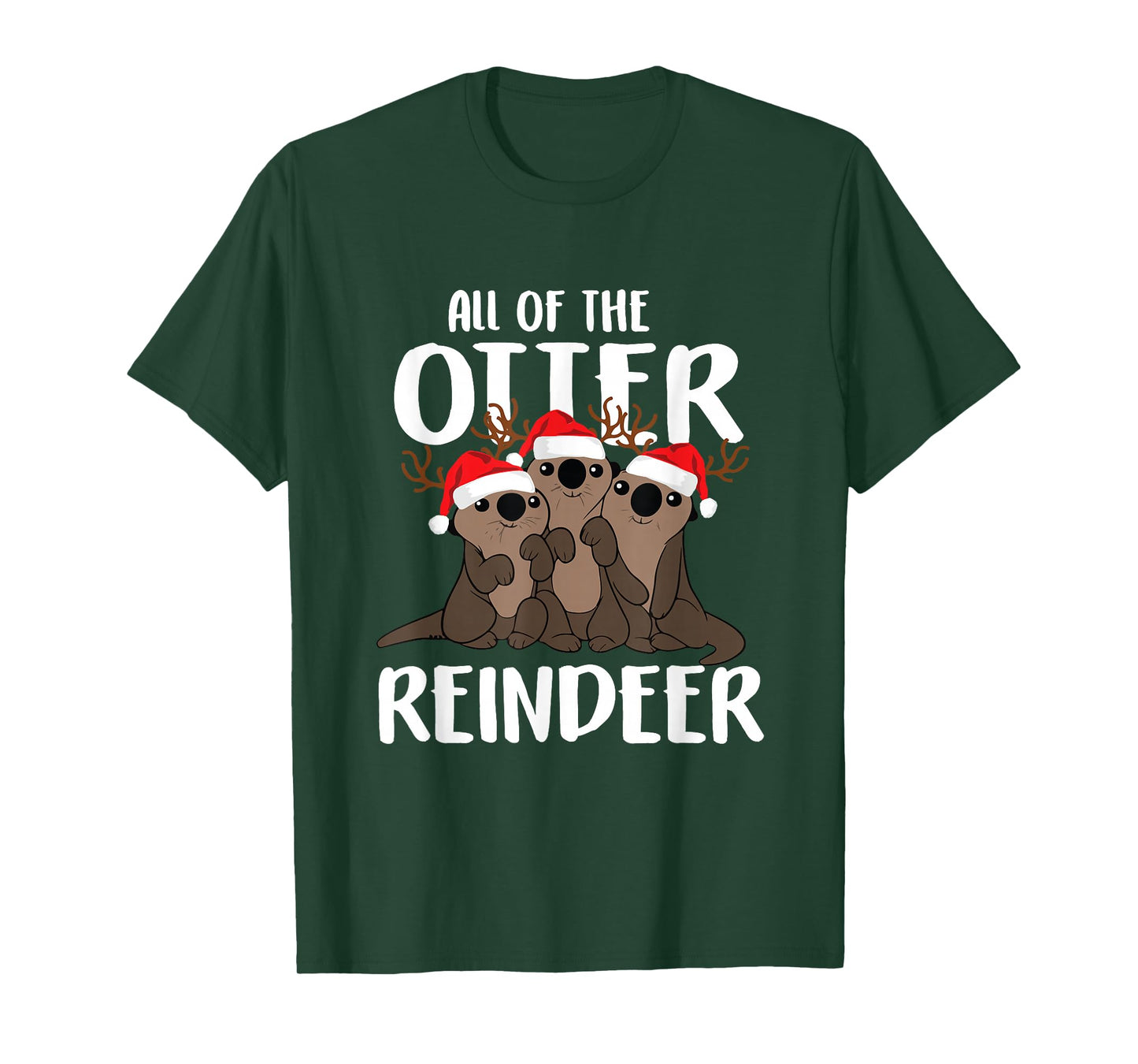 All Of The Otter Reindeer Funny Christmas Osprey Pajamas T-Shirt