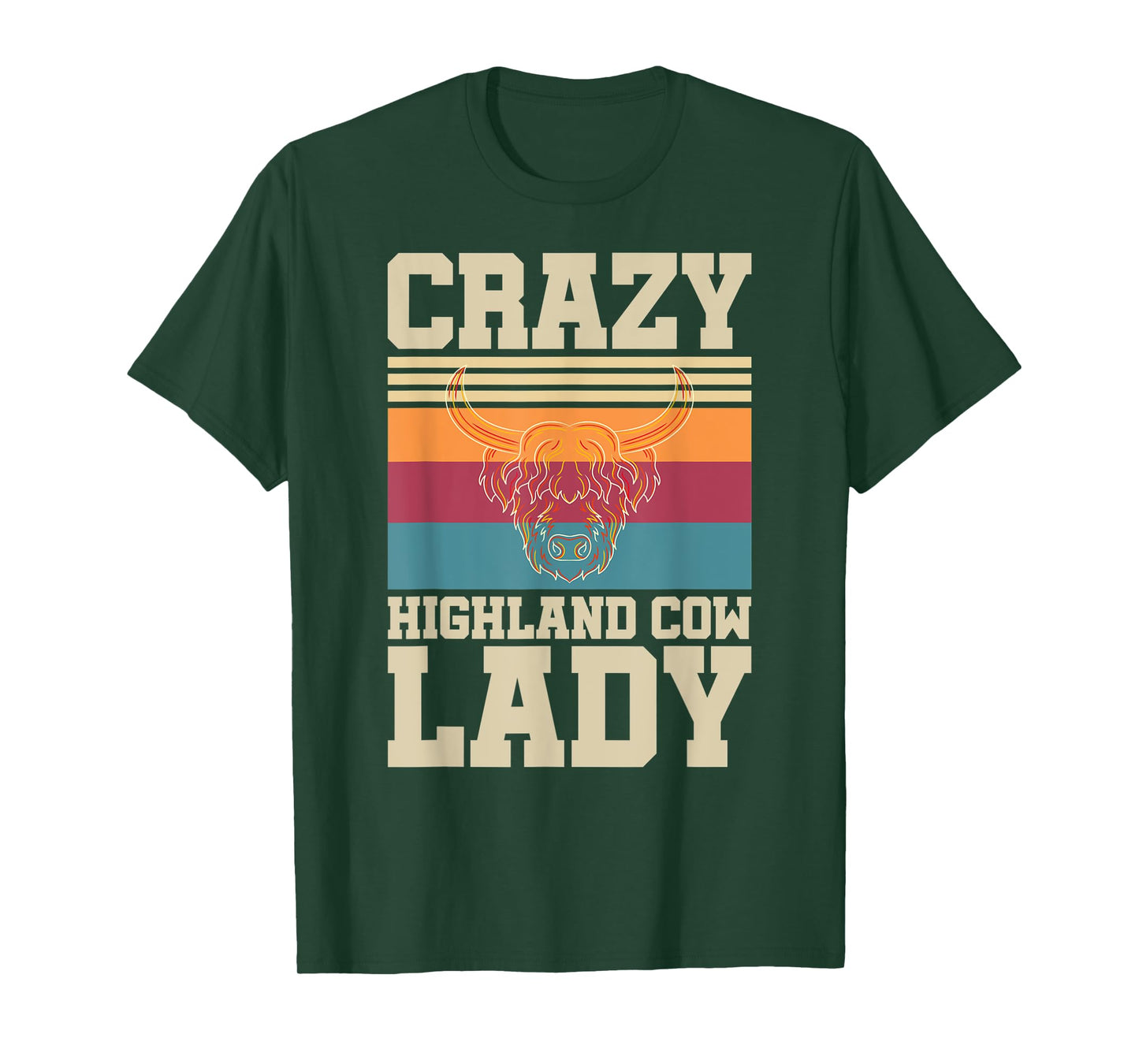 Crazy Highland Cow Lady Funny Farmer Scottish Highland Cow T-Shirt