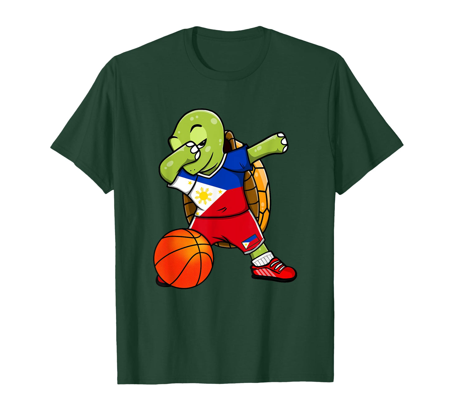 Dabbing Turtle Philippines Jersey Philippine Basketball Fans T-Shirt