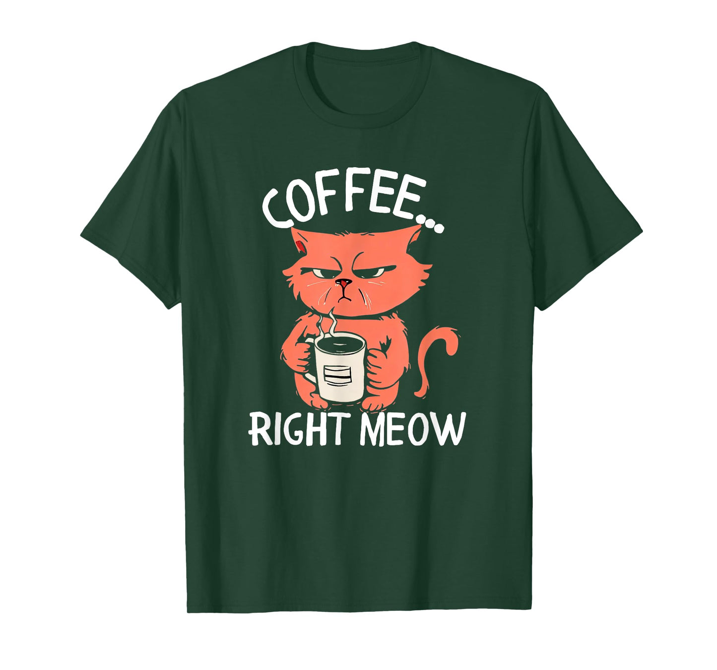 Coffee Right Meow Funny Cat Coffee Lovers Saying Quote T-Shirt