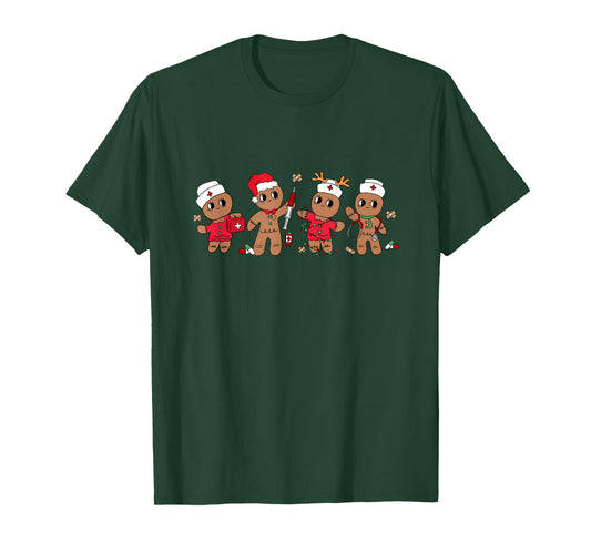 Cute Gingerbread Nurse Christmas Design Medical Humor T-Shirt