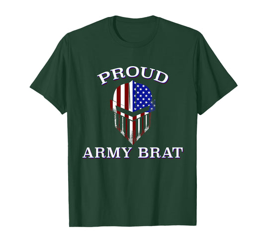 Proud Army Brat - American Flag Knight T-Shirt