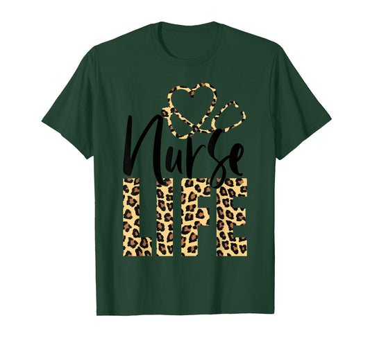 Cute Leopard Nurse Life for Nursing School | Nurse Week 2023 T-Shirt
