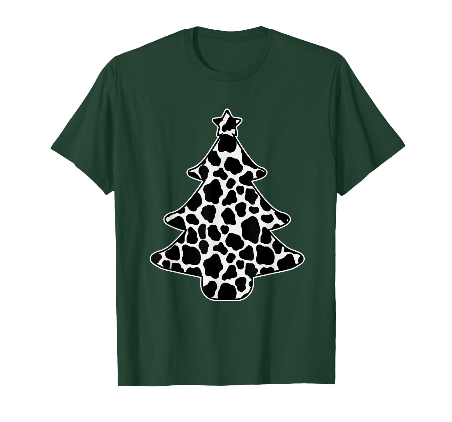 Cow Print Christmas Tree Pajama X-Mas Farm Animal Farmer T-Shirt