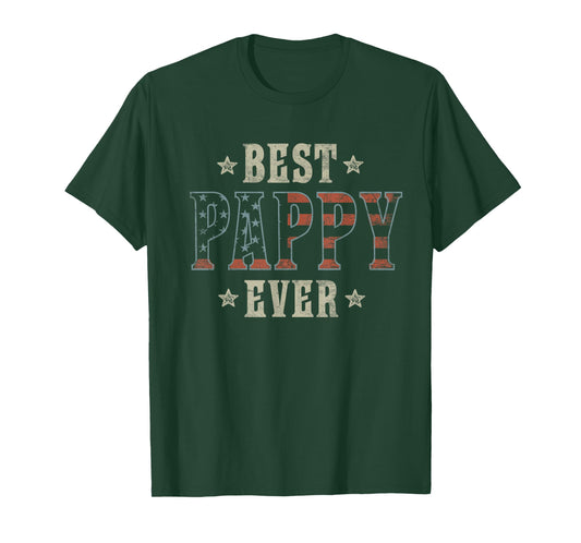 Best Pappy Ever Patriotic American Flag Design Pappy T-Shirt