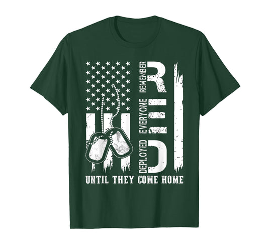 On Friday We Wear Red Friday Military Support troops US Flag T-Shirt