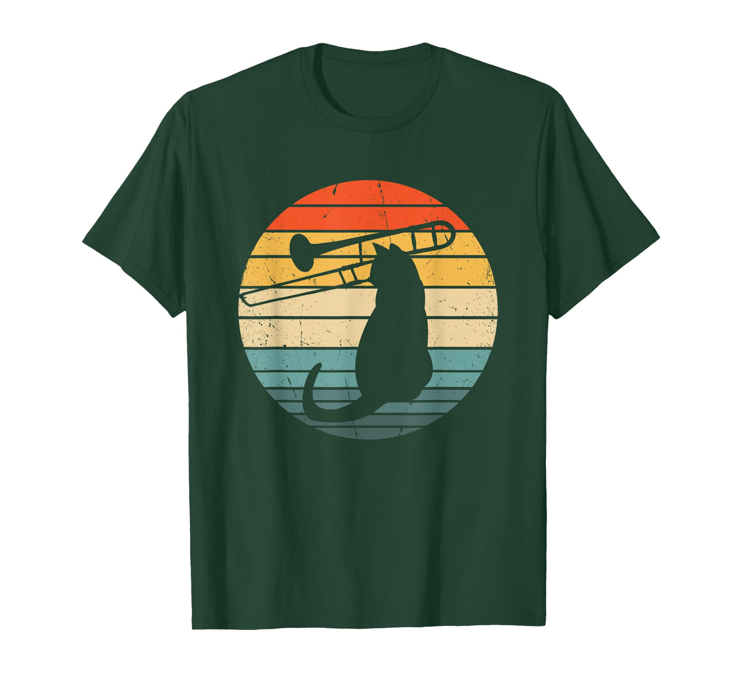 Cat Playing Trombone Trombonist Funny Cat Jazz Trombone Men Women Girls Kids T-Shirt
