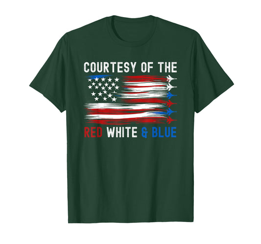 Courtesy Red White Blue Funny Patriotic US Flag T-Shirt