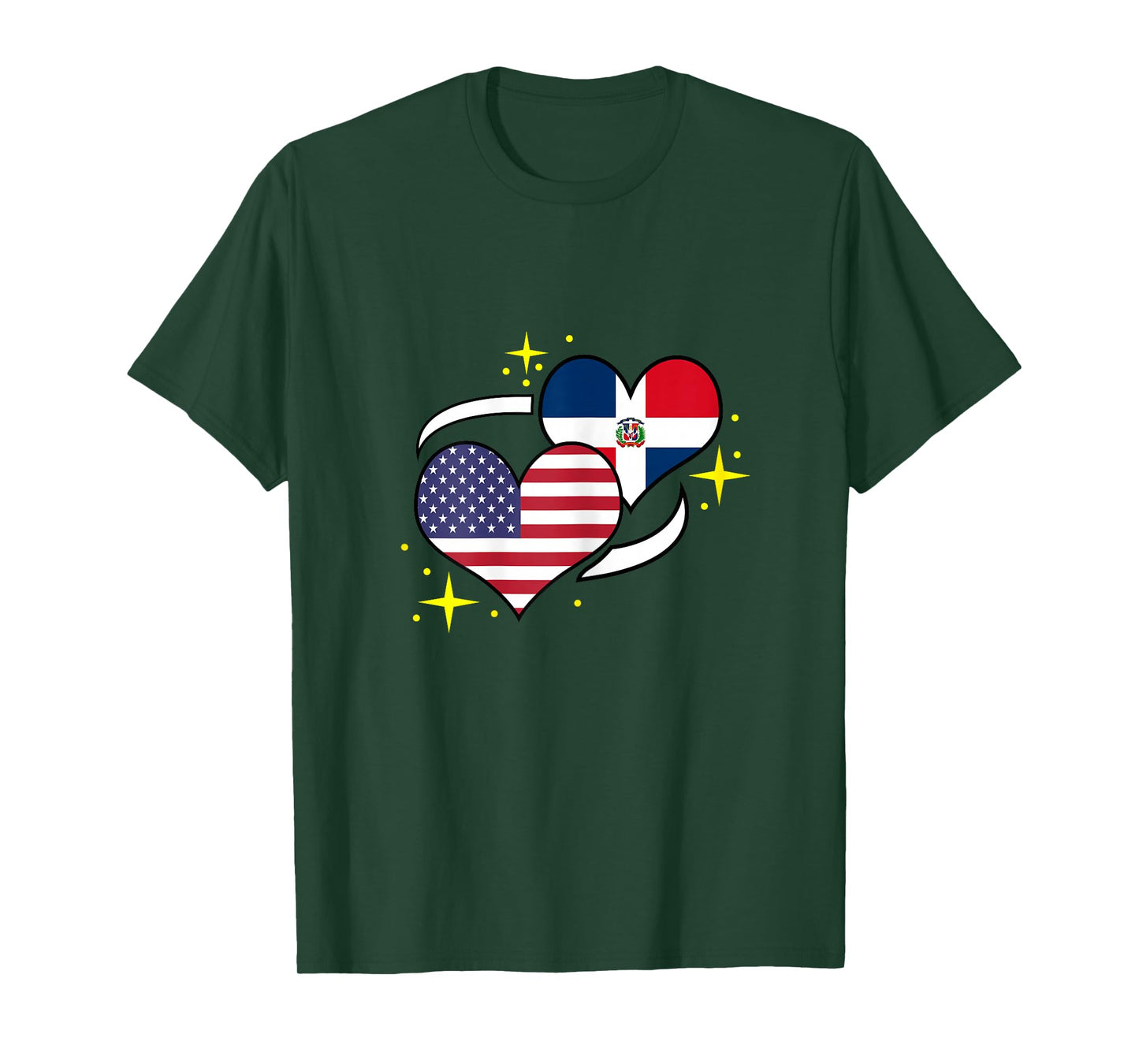 Dominican Republic American Flag Heart Dominican Women T-Shirt