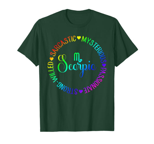 Rainbow Circle Personality Scorpio Zodiac T-Shirt