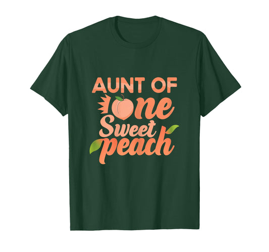 Aunt First Birthday One Sweet Peach Bday Family Matching T-Shirt