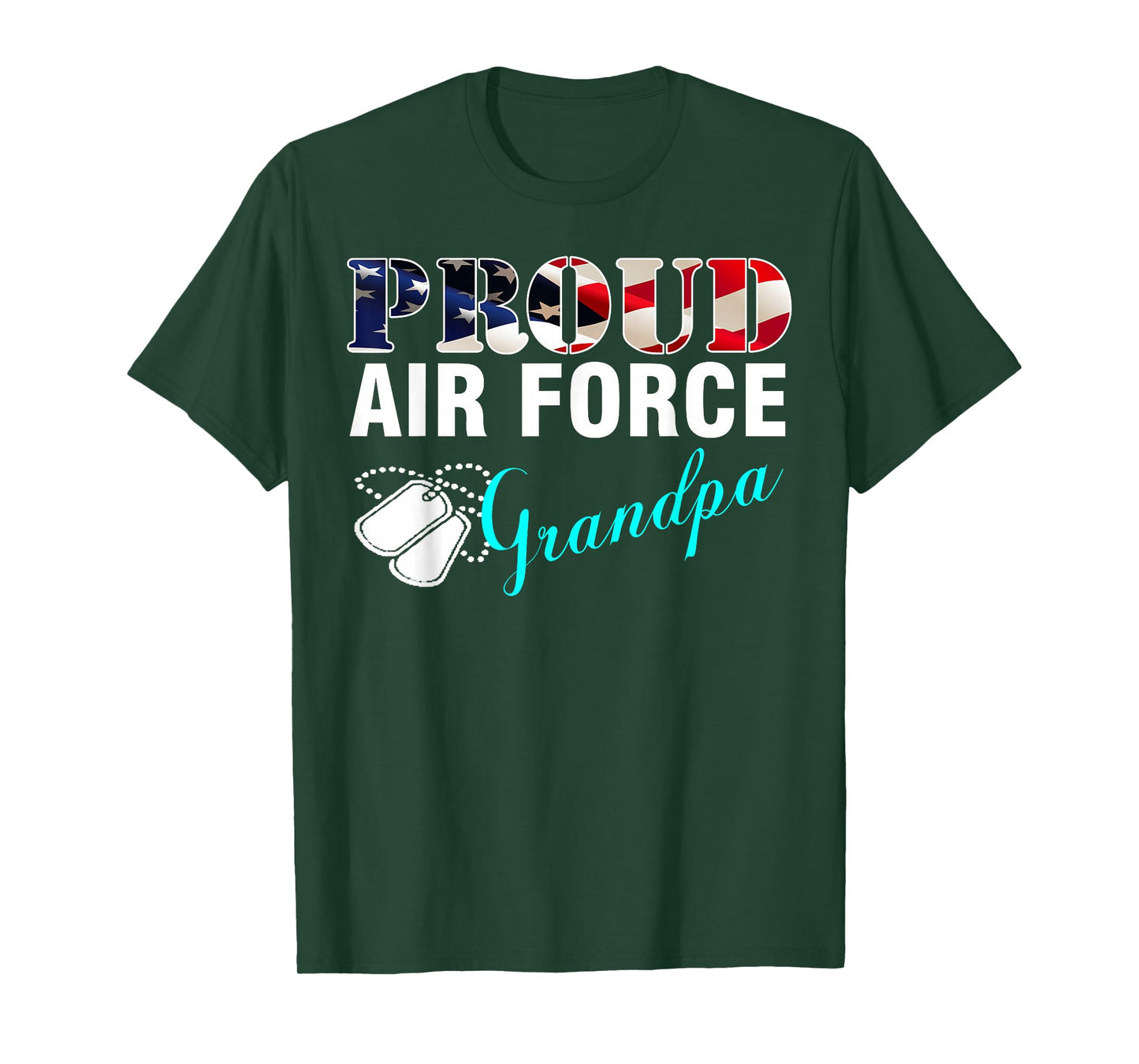 Vintage Proud Air Force Grandpa With American Flag Gift T-Shirt