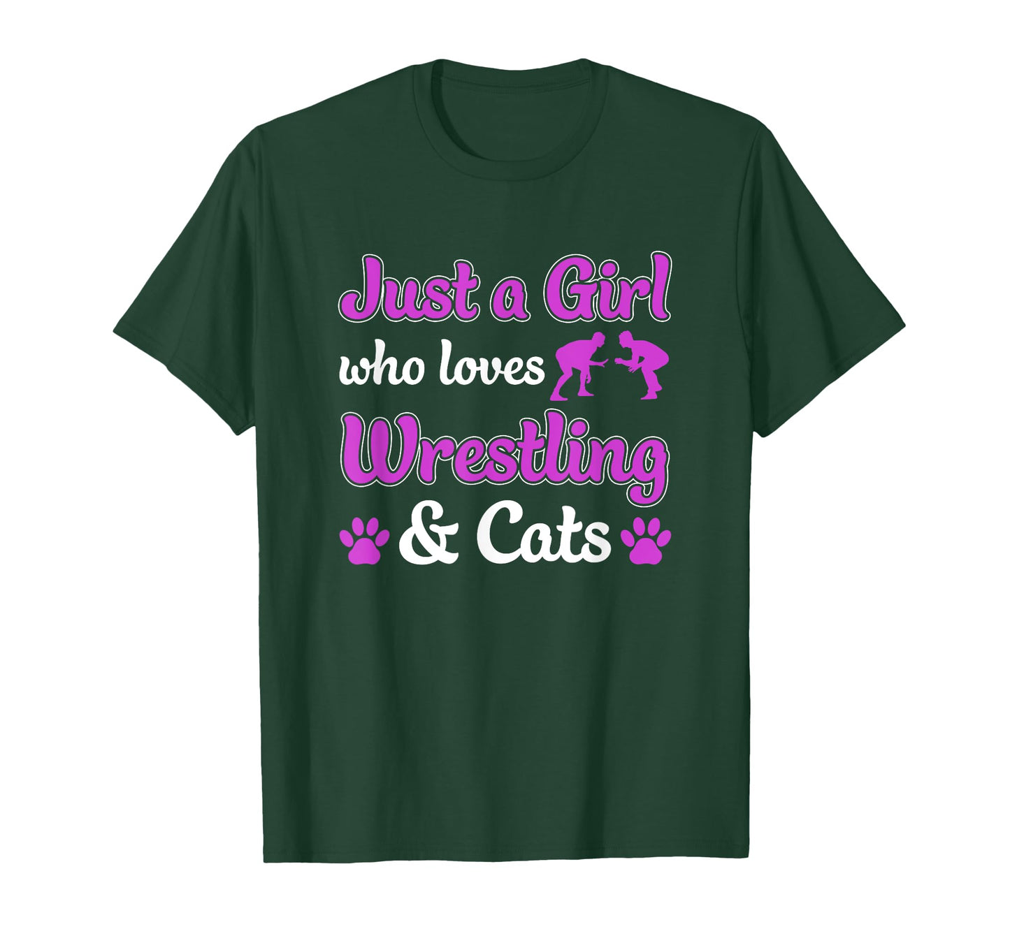 Just a Girl Who Loves Wrestling and Cats Women Funny Wrestle T-Shirt