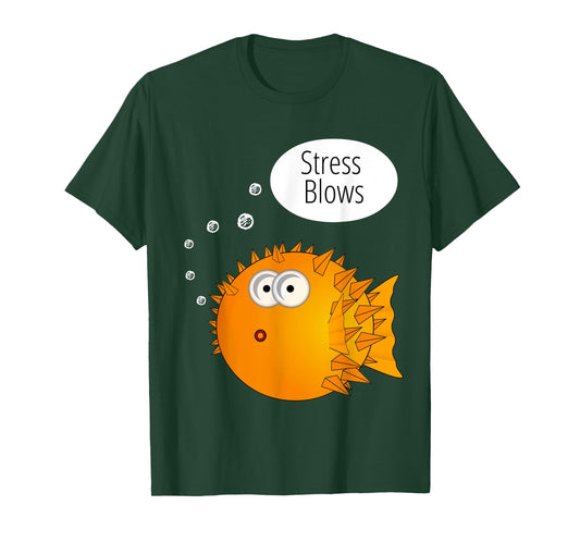 Cool Stress Blows Blow Fish Beach Top Gifts Men Women Kids T-Shirt