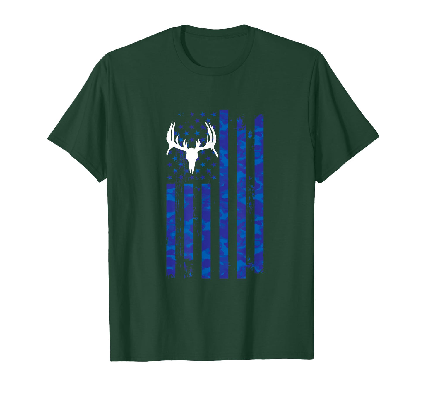 American Flag Deer Buck Camouflage Hunting Hunter Animal T-Shirt