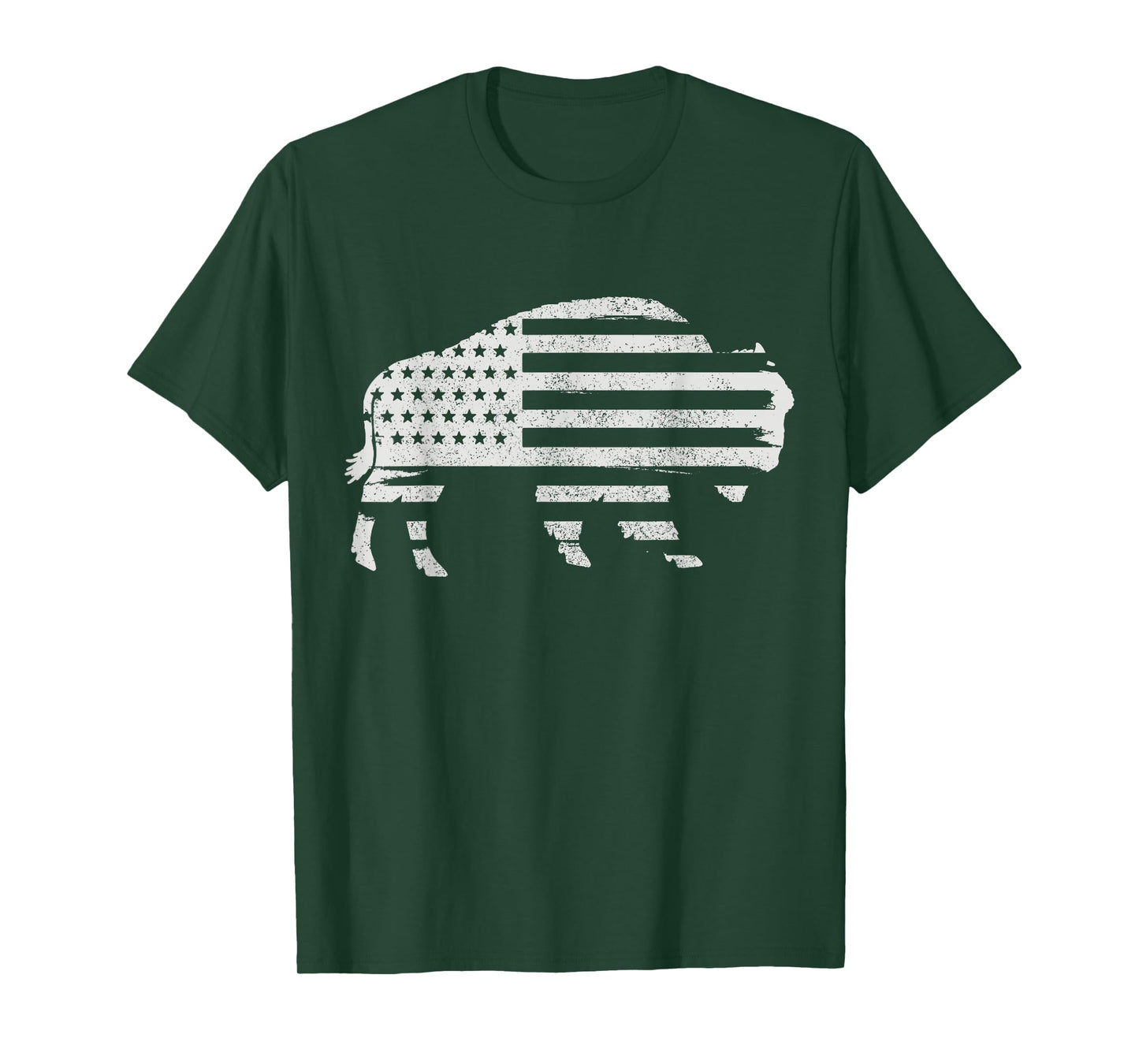 Bison Lover American Flag Buffalo Patriotic Vintage T-Shirt