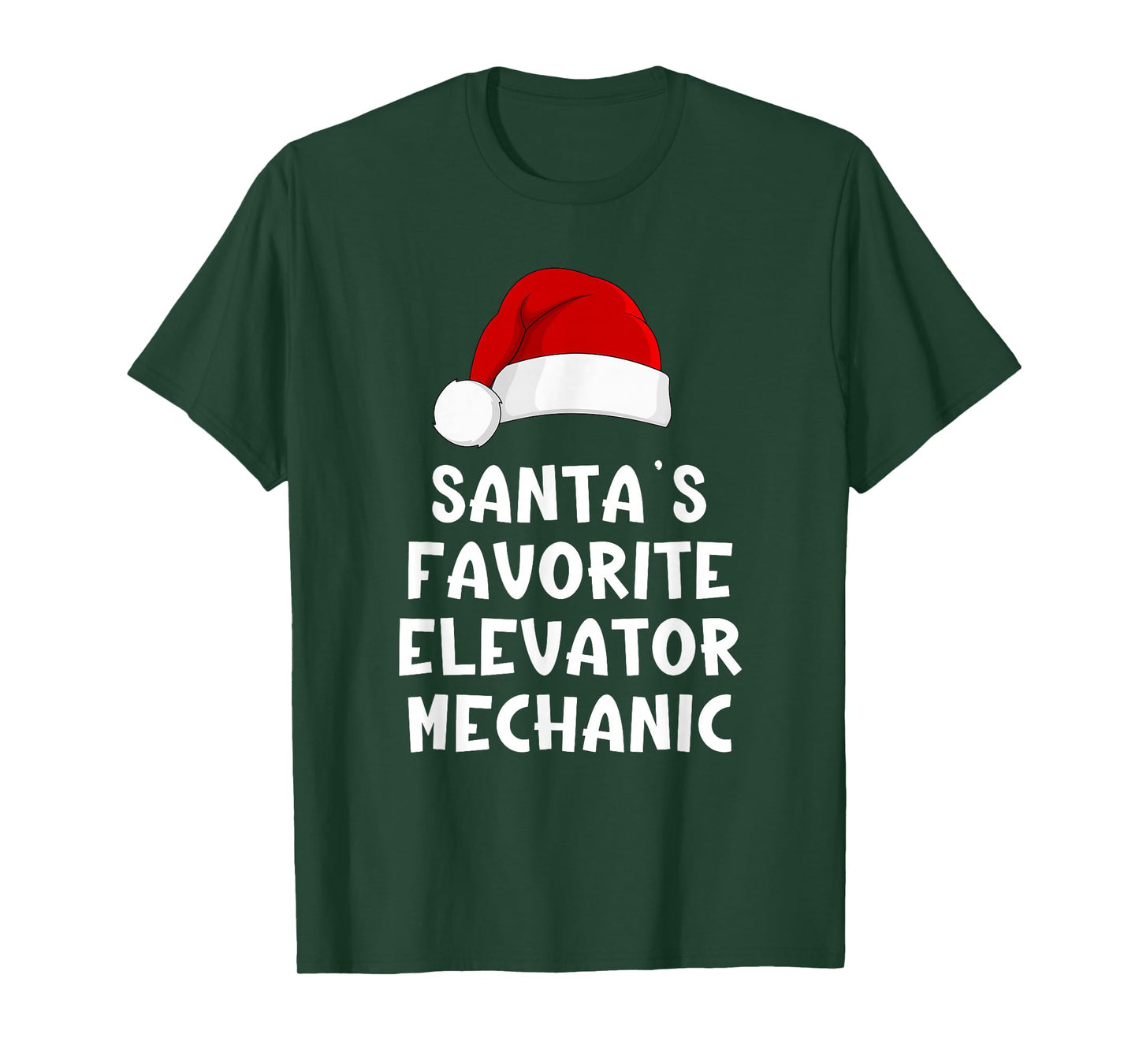 Christmas Santa's Favorite Elevator Mechanic Funny Pajama T-Shirt