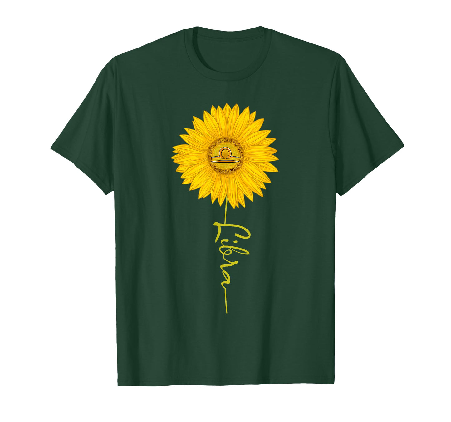 Libra Sunflower Zodiac Sign Floral Horoscope T-Shirt