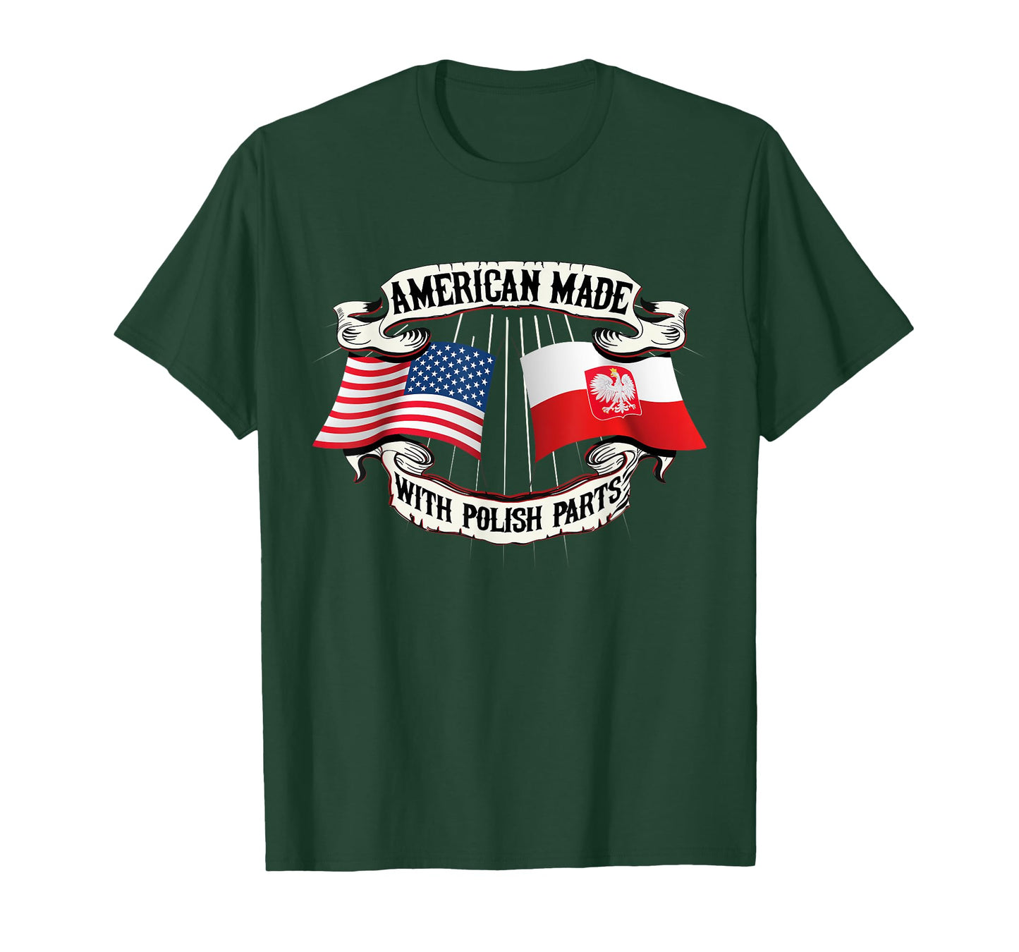 American Made Polish Parts Solidarity Poland Flag Polska T-Shirt