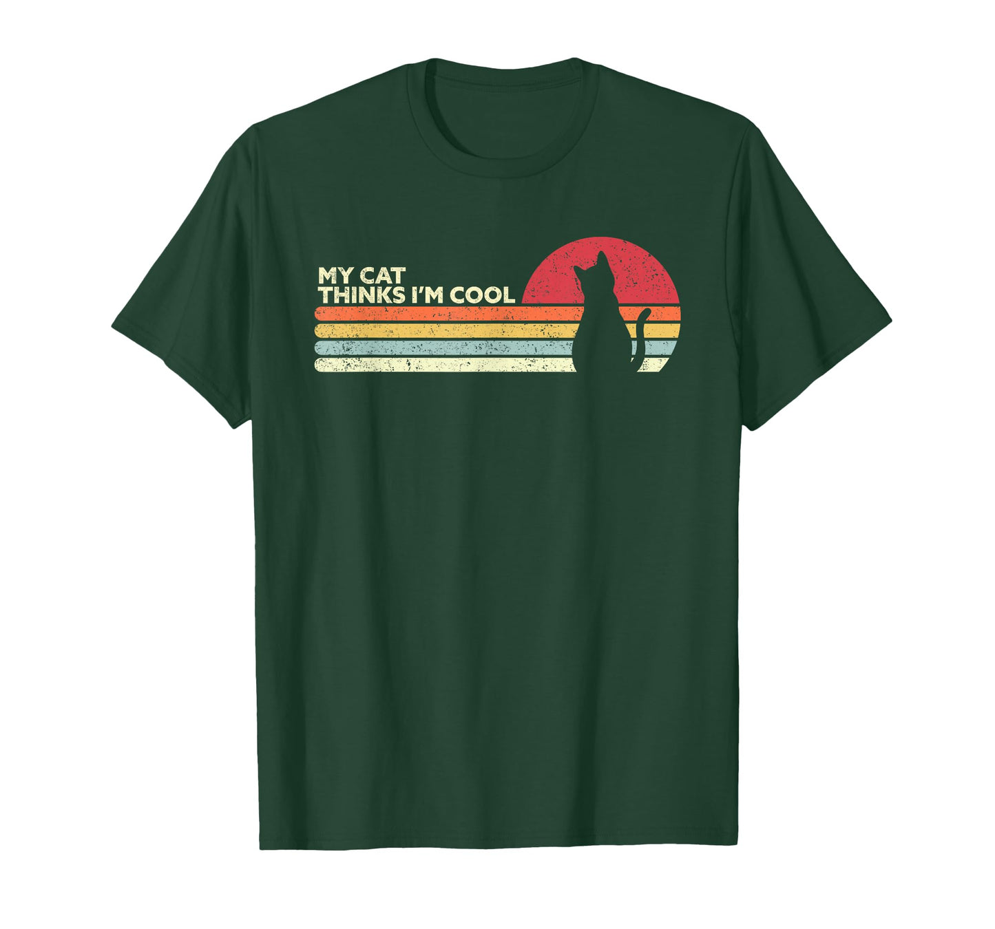 Funny Cat Design. My Cat Thinks I'm Cool, Retro Style T-Shirt