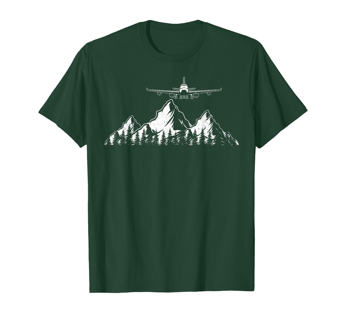 Airplane Over Mountains Funny Pilot Aviation Men Women Kids T-Shirt