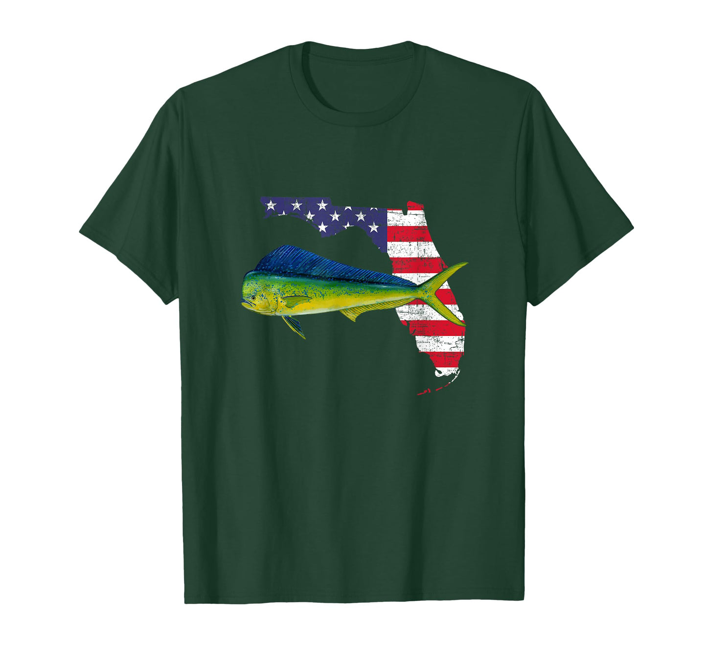 mahi mahi florida, american flag, fishing mahi mahi T-Shirt