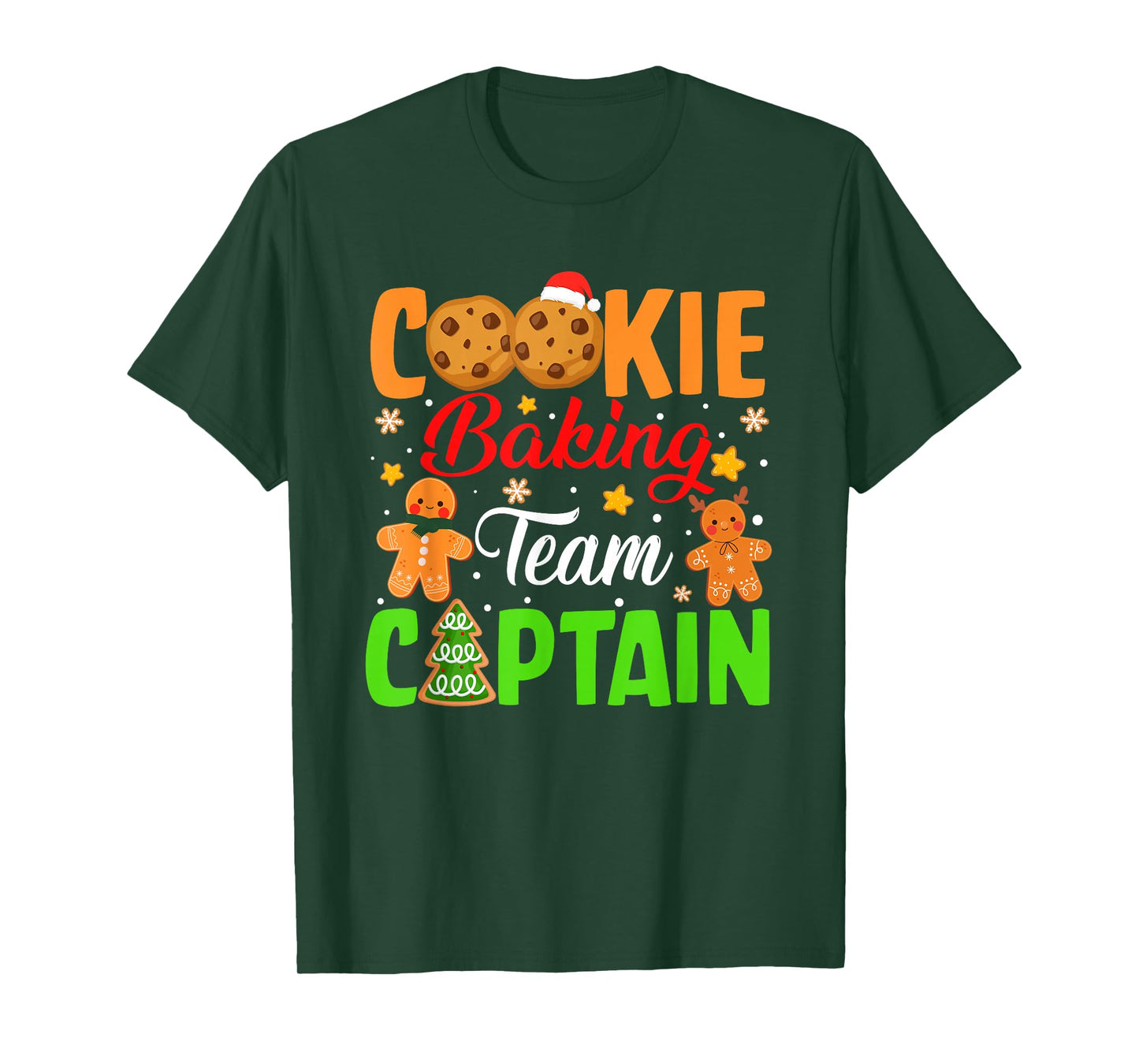 Cookie Baking Team Captain Xmas Pajama Gingerbread Christmas T-Shirt