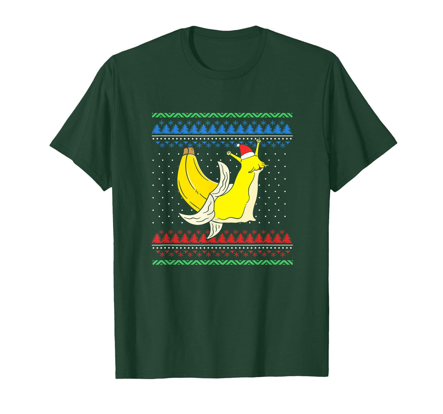 Christmas Banana Slug With Christmas Hat T-Shirt